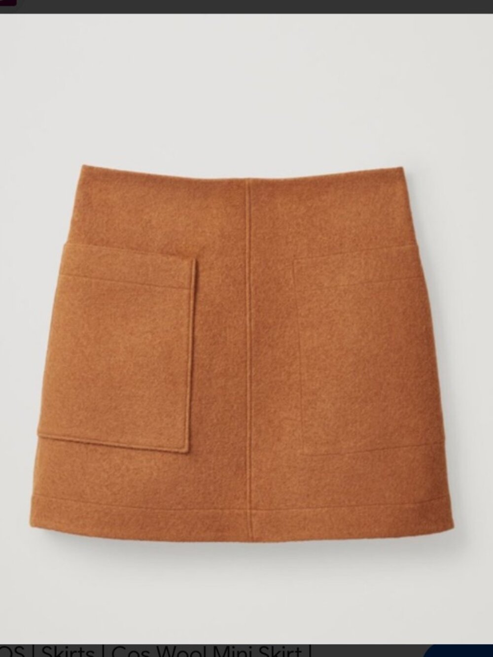 COS Wool Mini Skirt Size 4 Patch Pocket MOD Indie Minimalist Earthtone Capsule - Picture 2 of 7